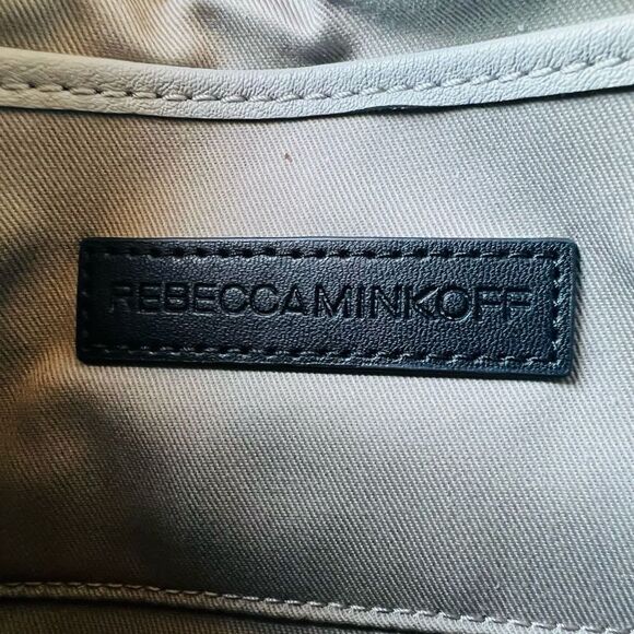 REBECCA MINKOFF Regan Leather Crossbody Bag,‎ Travel, Color: Gray (Perla), NEW - Picture 14 of 16